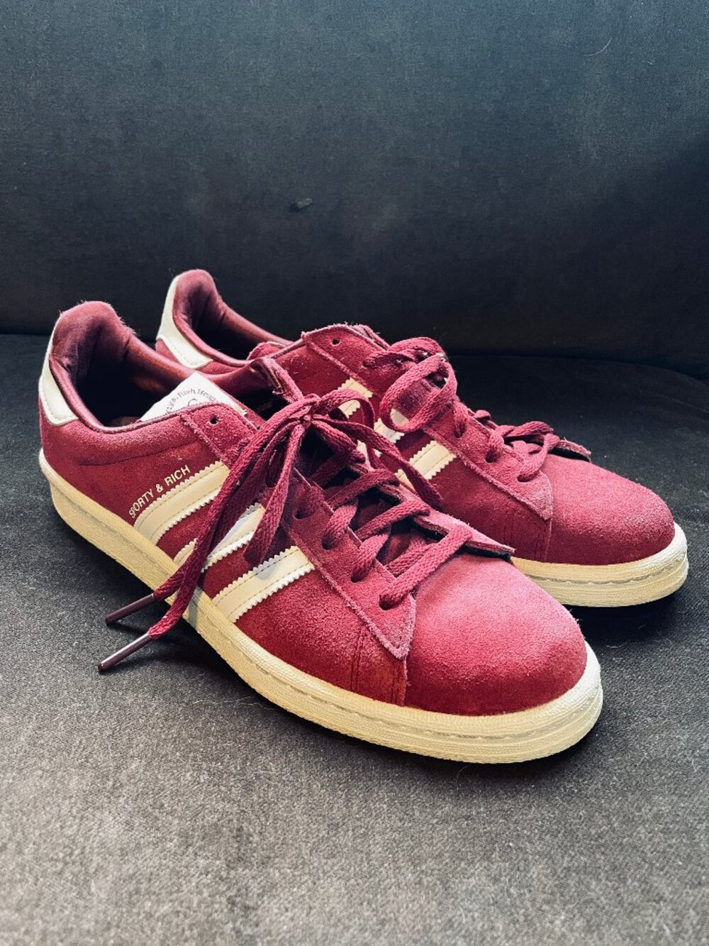 adidas Campus 80s Sporty & Rich Merlot Cream HQ6074 Mens 9 US 42 2/3 EUR Minty